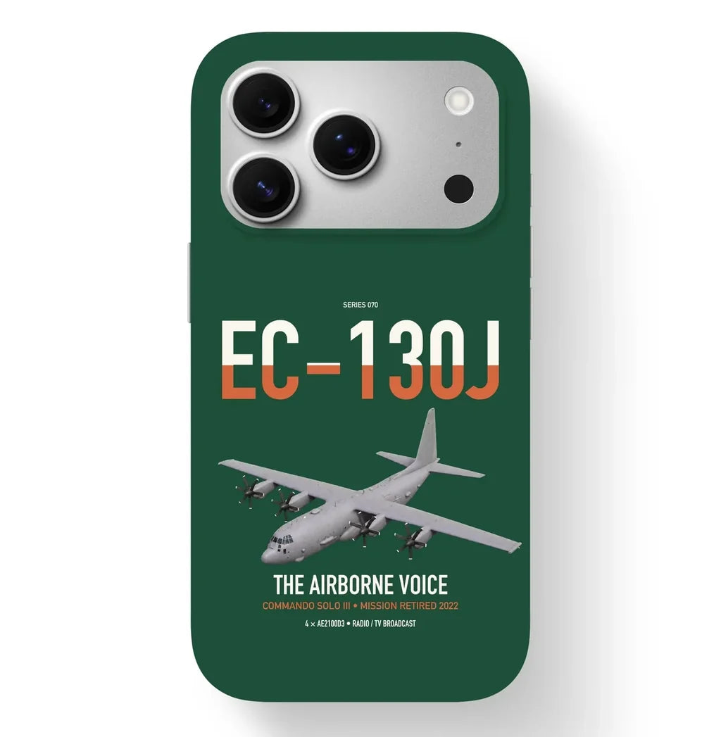 EC-130J Commando Solo III design on dark green magsafe iphone case, for iPhone 17 Pro