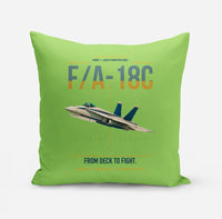 Thumbnail for F-A-18C Hornet design on light green pillow