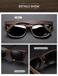 Thumbnail for Retro Polarized Wooden Frame Sunglasses - view 4