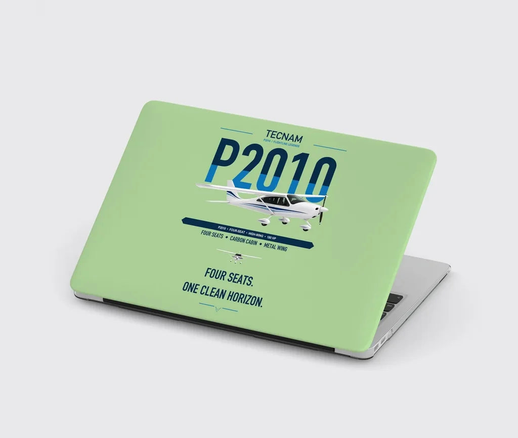 Tecnam P2010 design on light green MacBook case