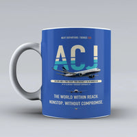 Thumbnail for ACJ330neo Mug design on blue airbus