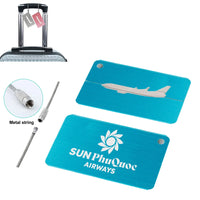 Thumbnail for Sun Phu Quoc Airways Aluminum Airplane Luggage tag in blue