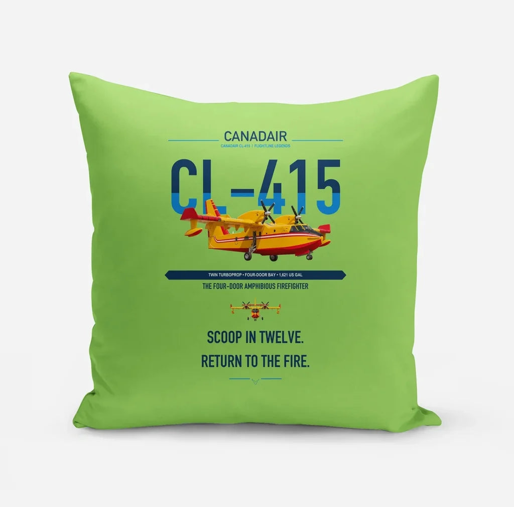 Canadair CL-415 design on light green pillow