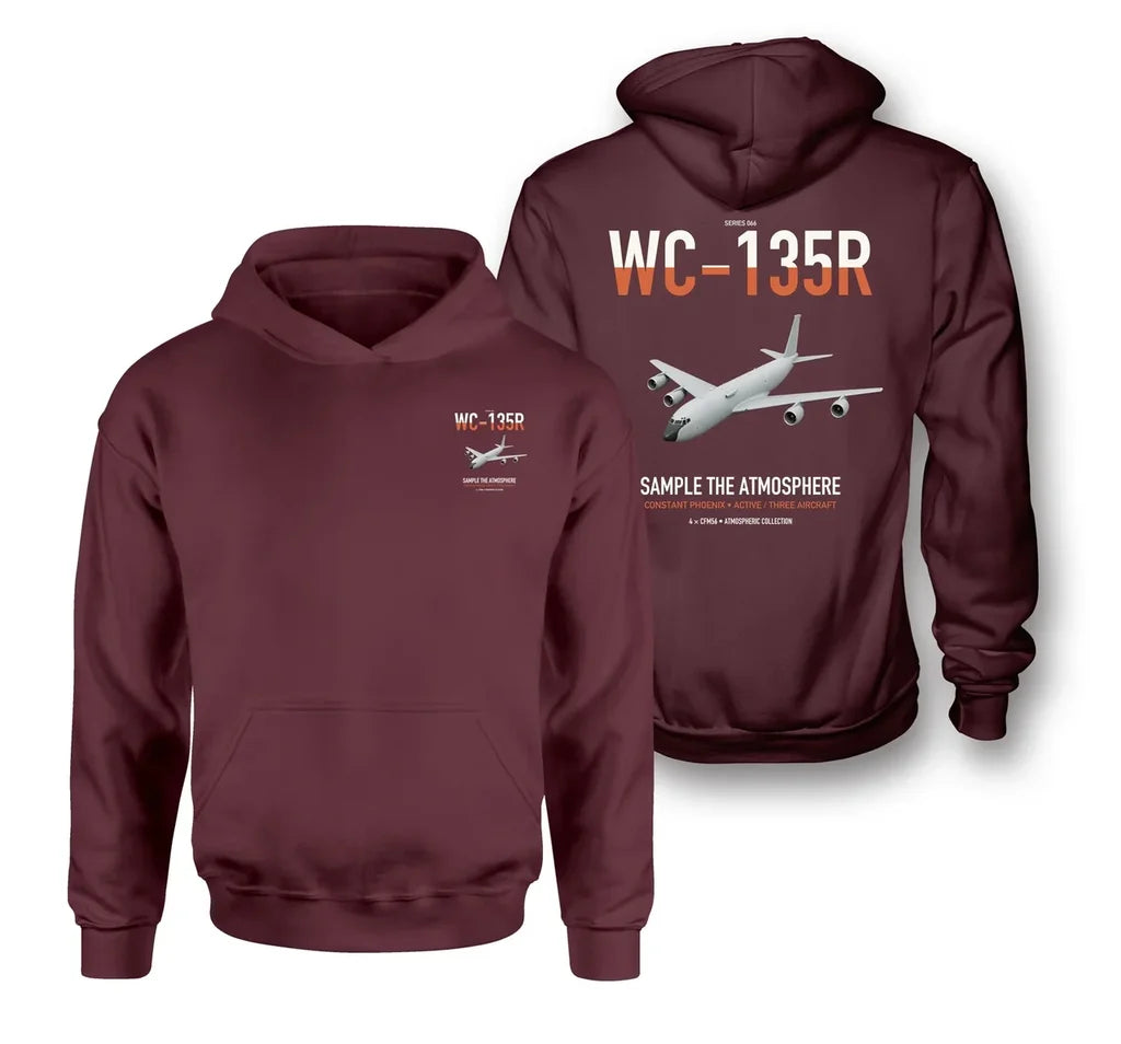 WC-135R Constant Phoenix design on dark red double-side hoodie, double-side print