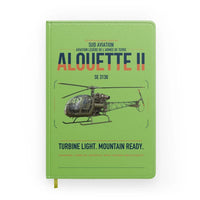 Thumbnail for Sud Aviation SE 3130 Alouette II design on light green notebook