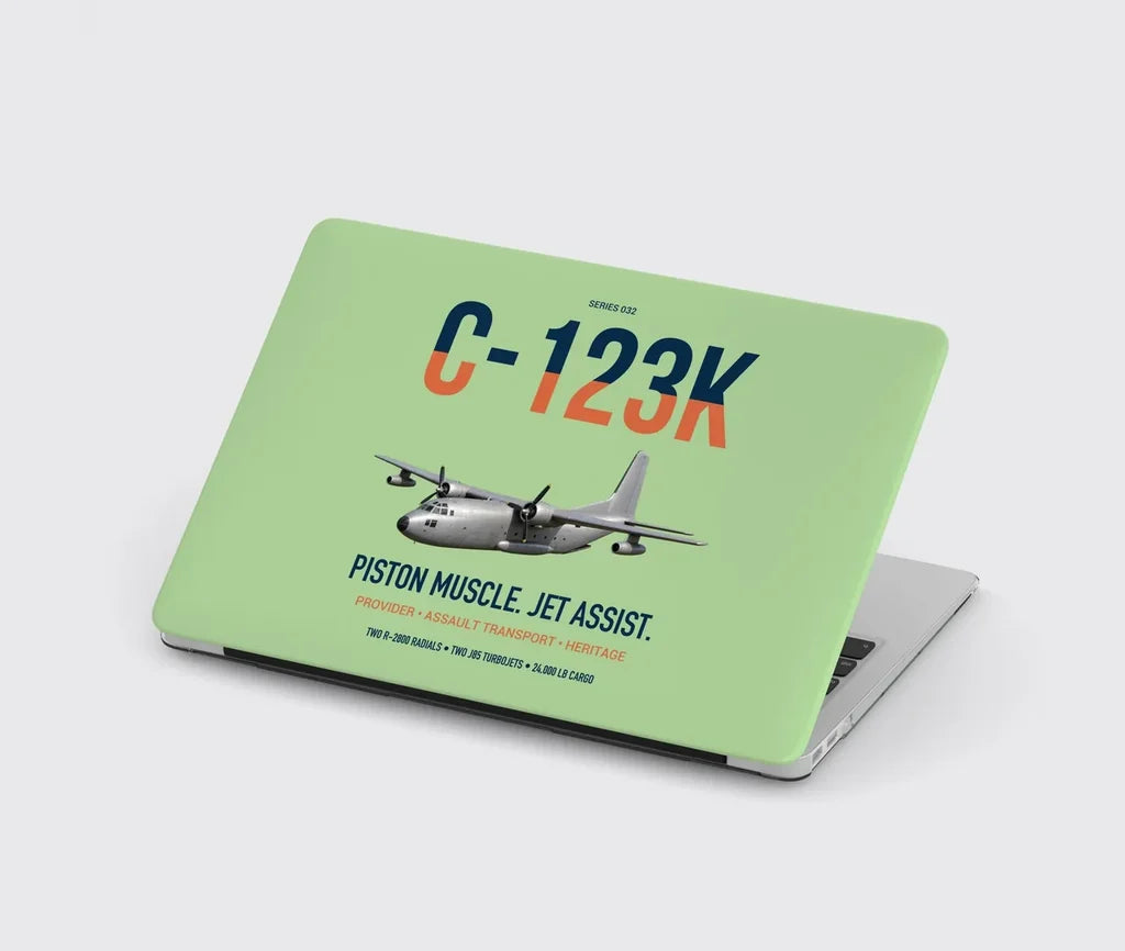 C-123K Provider design on light green MacBook case
