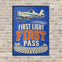 Thumbnail for First Light First Pass vertical canvas print - framed - blue background