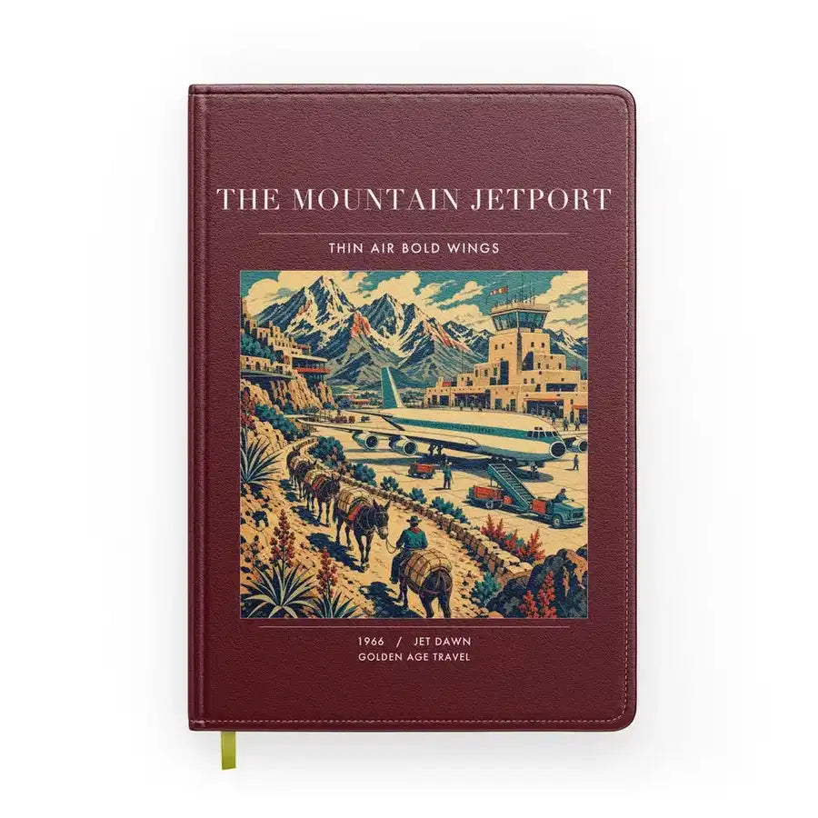 VINTAGE G4123 - The Mountain Jetport - Designed Notebooks design on darkred