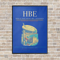 Thumbnail for Borg El Arab Airport HBE — Alexandria vertical canvas print - framed - blue background