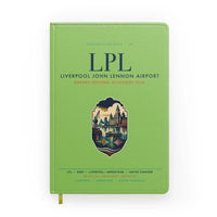 Thumbnail for Liverpool John Lennon Airport (LPL) design on light green notebook