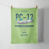 Thumbnail for Pilatus PC-12 PRO design on light green towel