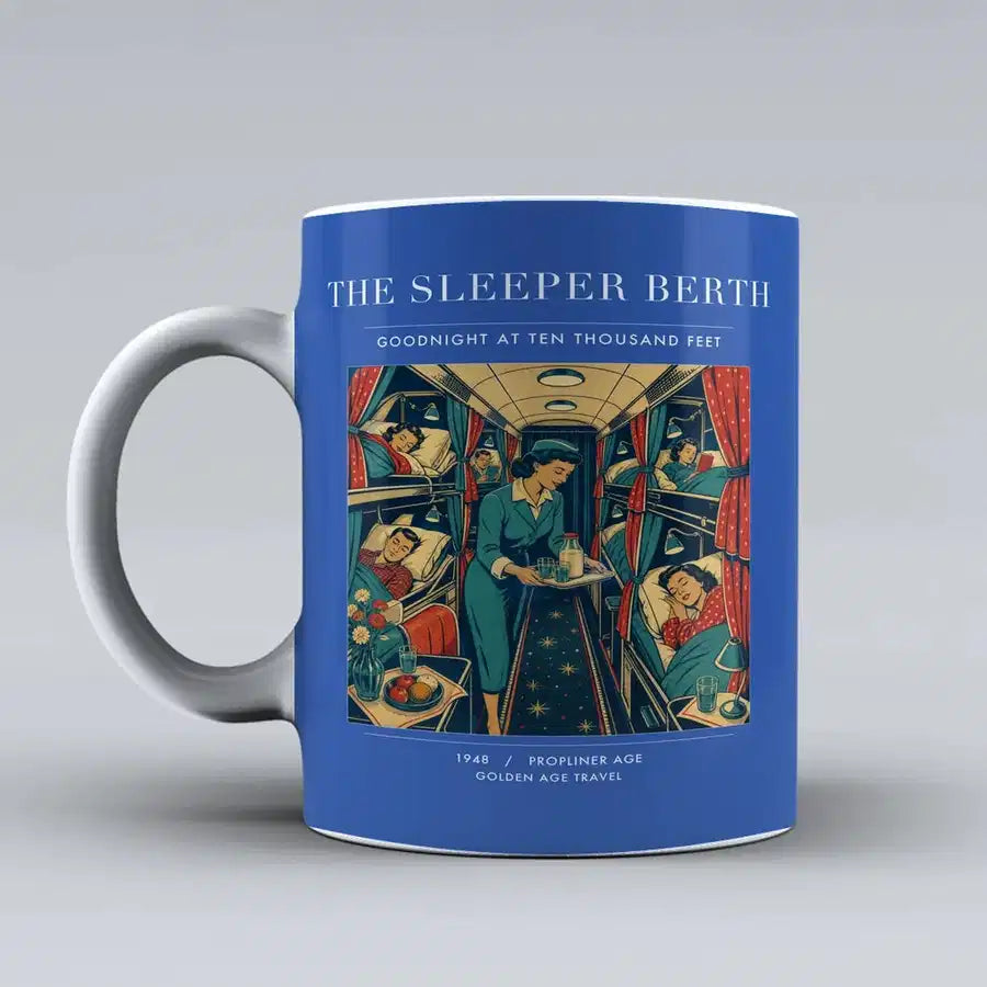 VINTAGE G4216 - The Sleeper Berth - Ceramic Mug design on blue