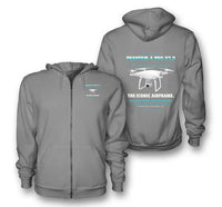 Thumbnail for DJI Phantom 4 Pro V2.0 design on gray zipped hoodie
