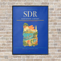 Thumbnail for Santander Airport SDR vertical canvas print - framed - blue background