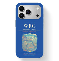 Thumbnail for Wrangell Airport (WRG) design on blue iPhone 17 Pro MagSafe case