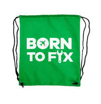 Thumbnail for Born To Fix Airplanes Drawstring Bag - view 4