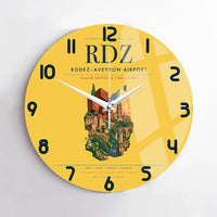 Thumbnail for Rodez–Aveyron Airport (RDZ) design on yellow no frame wall clock