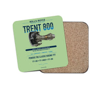 Thumbnail for TRENT 800 design on light green 1 piece coaster