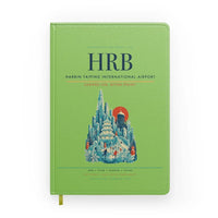 Thumbnail for Harbin Taiping International Airport (HRB) design on light green notebook