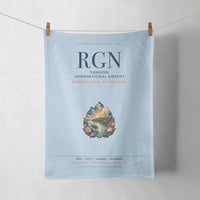 Thumbnail for Yangon International Airport (RGN) design on light blue towel