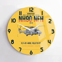 Thumbnail for NHIndustries NH90 NFH Caïman design on yellow no frame wall clock