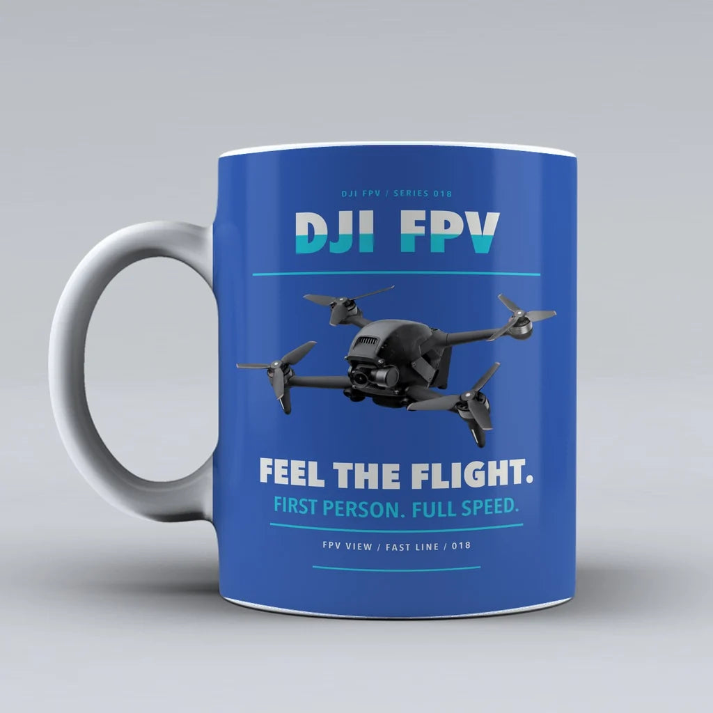 FPV Mug design on blue dji