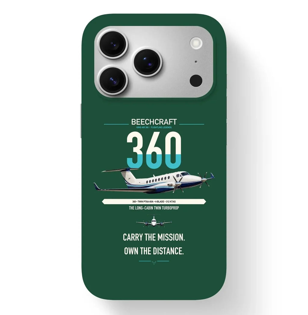 Beechcraft King Air 360 design on dark green magsafe iphone case, for iPhone 17 Pro