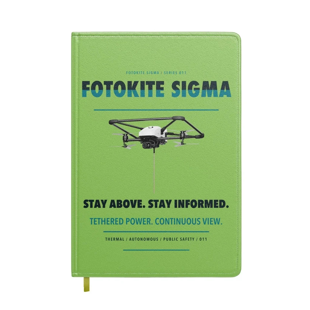 Fotokite Sigma design on light green notebook