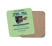 Thumbnail for JT9D-7R4 design on light green 1 piece coaster