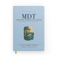 Thumbnail for Harrisburg International Airport (MDT) design on light blue notebook