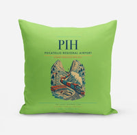 Thumbnail for Pocatello Regional Airport (PIH) design on light green pillow