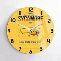 Thumbnail for Bristol Sycamore HR14 design on yellow no frame wall clock