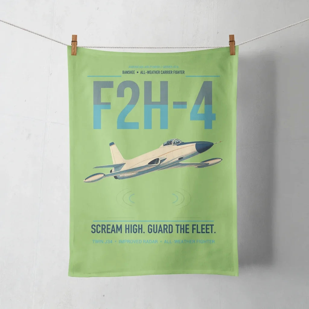 F2H-4 Banshee design on light green towel