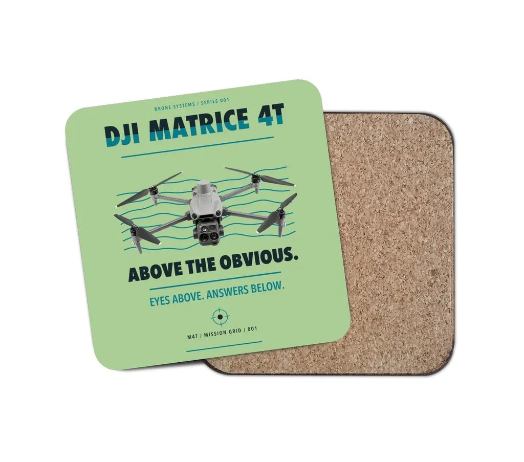 DJI Matrice 4T design on light green 1 piece coaster