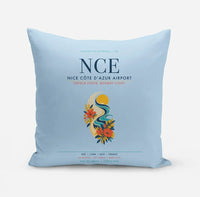 Thumbnail for Nice Côte d’Azur Airport (NCE) design on light blue pillow