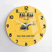 Thumbnail for MD AH-6M Little Bird design on yellow no frame wall clock