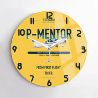 Thumbnail for Tecnam P-Mentor design on yellow no frame wall clock