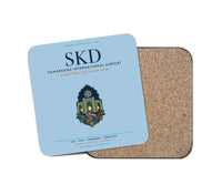 Thumbnail for Samarkand International Airport (SKD) design on light blue 1 piece coaster