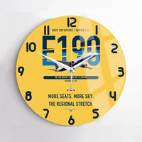 Thumbnail for Embraer E190 design on yellow no frame wall clock