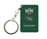 Thumbnail for Airbus H225 design on dark green designed key chain, double-side print