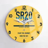 Thumbnail for Cirrus SR20 design on yellow no frame wall clock