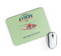 Thumbnail for SUBARU Bell 412EPX design on light green rectangle mouse pad