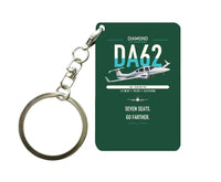 Thumbnail for Diamond DA62 design on dark green designed key chain, double-side print