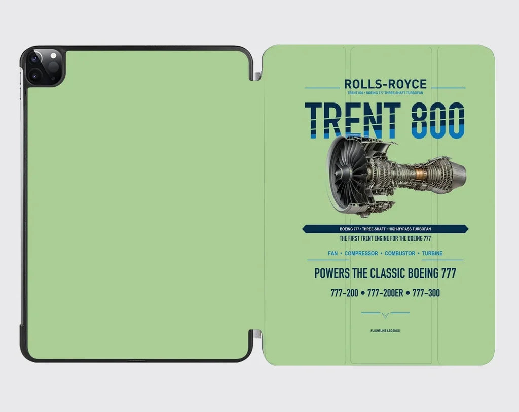 TRENT 800 design on light green ipad tablet case