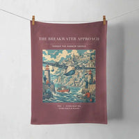 Thumbnail for VINTAGE G4365 - The Breakwater Approach - Designed Towels design on darkred