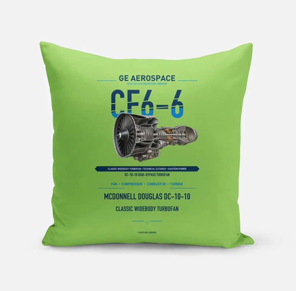 CF6-6 design on light green pillow