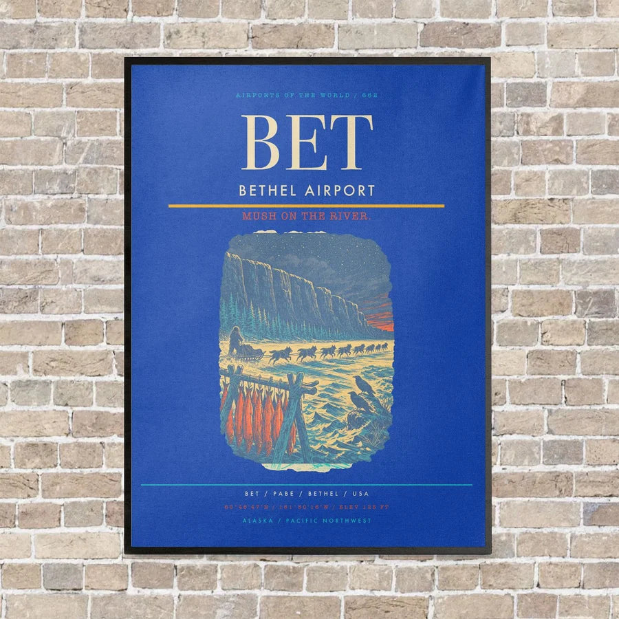 Bethel Airport BET - Canvas Framed - Blue