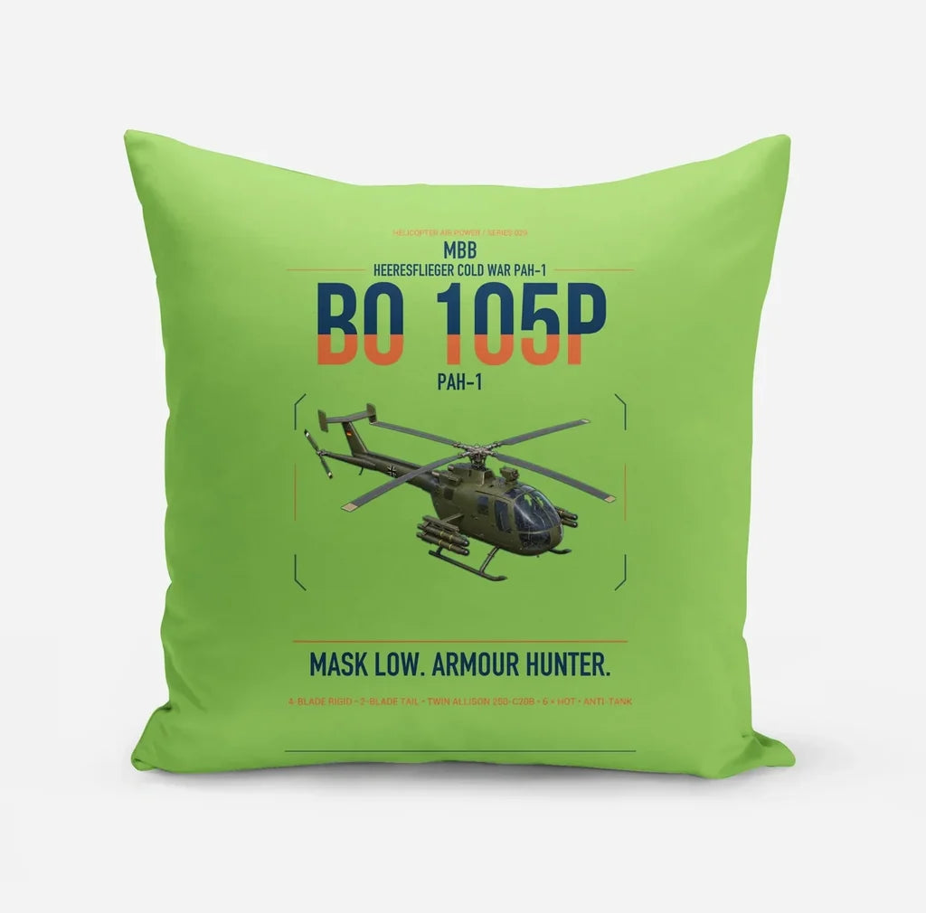 MBB BO 105P PAH-1 design on light green pillow