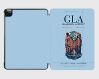 Thumbnail for Glasgow Airport (GLA) design on light blue ipad tablet case