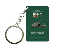Thumbnail for Kawasaki OH-1 design on dark green designed key chain, double-side print